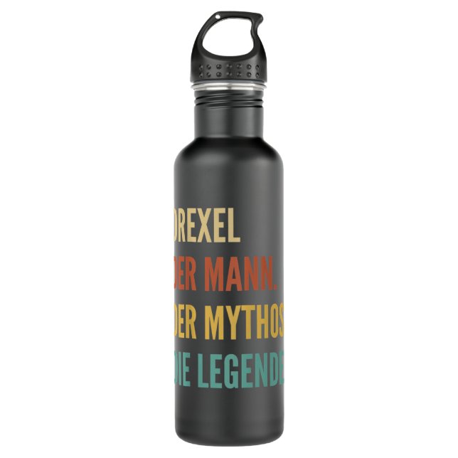 Bouteille D'eau Amusant design de prénom allemand - Drexel (Devant)