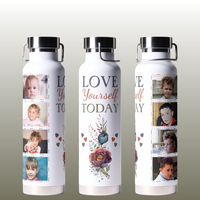 Bouteille D'eau Amusez-vous aujourd'hui 8 photo floral (Créateur téléchargé)