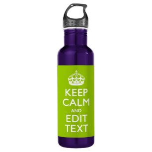 Bouteille D'eau Android Vert Gardez Le Calme Et Votre Texte