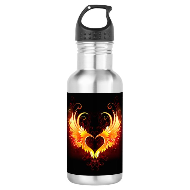 Bouteille D'eau Angel Fire Heart with Wings (Devant)