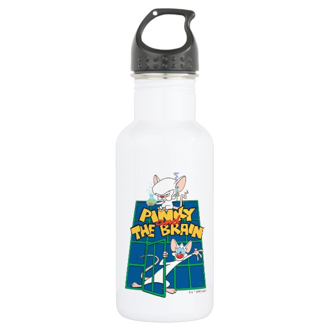 Bouteille D'eau Animaniacs | Pinky et le graphique de la cage céré (Devant)