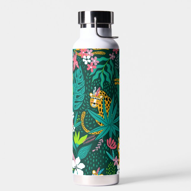Bouteille D'eau Animaux tropicaux et motif feuille (Gauche)