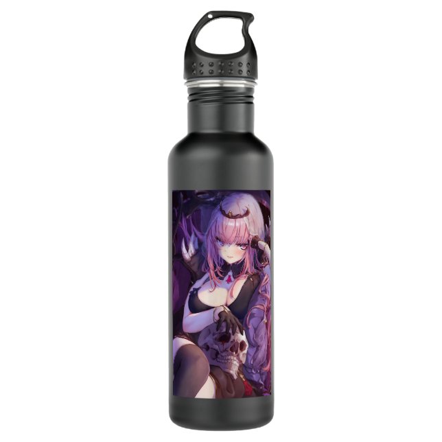 Bouteille D'eau Anime Girl Kawaii Waifu esthétique japonaise Manga (Devant)
