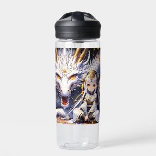 Bouteille D'eau Anime Girl Warrior et Dragon Ai Art