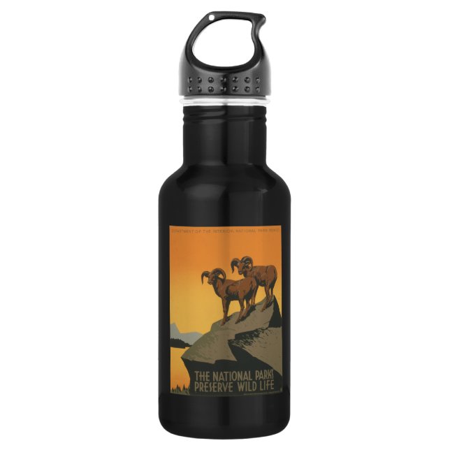 Bouteille D'eau Annonce de cru de conserve de parcs nationaux (Devant)