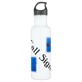Bouteille D'eau Appel radio amateur noir et blanc