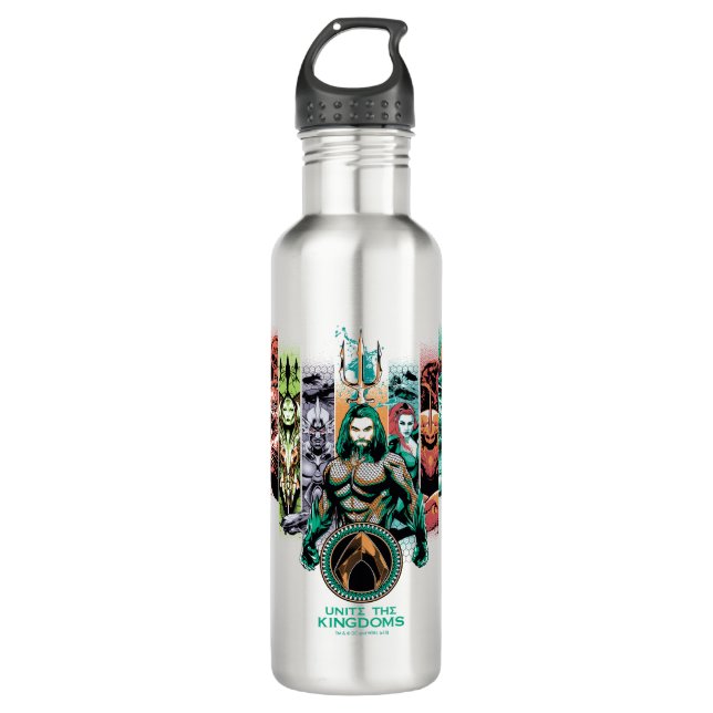 Bouteille D'eau Aquaman | Graphique d'Atlanteans "Unite The Kingdo (Devant)
