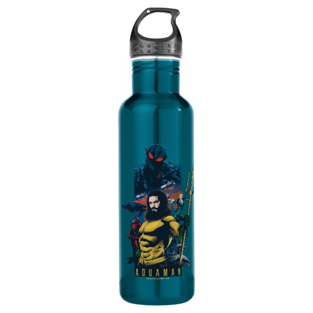 Bouteille D'eau Aquaman | Orin, Mera et Black Manta Graphic (Devant)