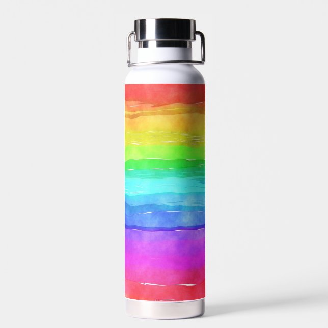 Bouteille D'eau Aquarelle arc-en-ciel Cuivre Vacuum Isolé (Arrière)