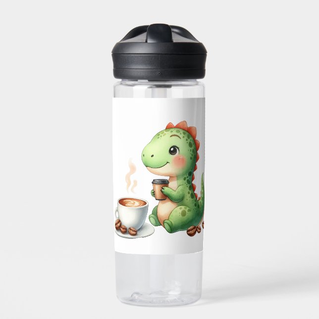 Bouteille D'eau aquarelle Cute Dinosaur T Rex boire du café (Extérieur)
