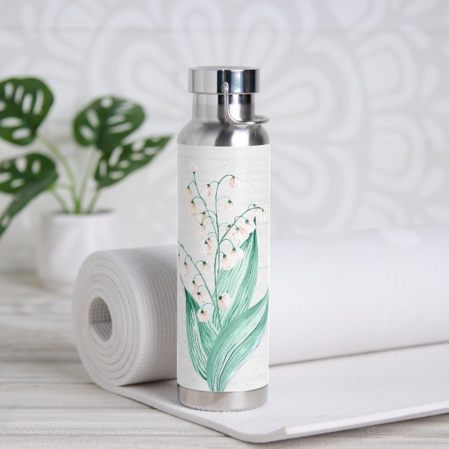 Bouteille D'eau Aquarelle Lily de la vallée Bouquet (Yoga)