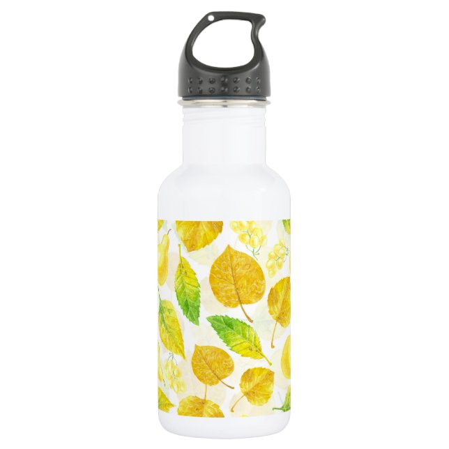 Bouteille D'eau Aquarelle motif d'automne (Devant)