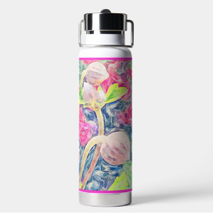 Bouteille D'eau Aquarelle rose Anéone Blue Accents Hot-Cold Usage