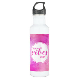 Bouteille D'eau Aquarelle rose Good Vibes uniquement Abstraite