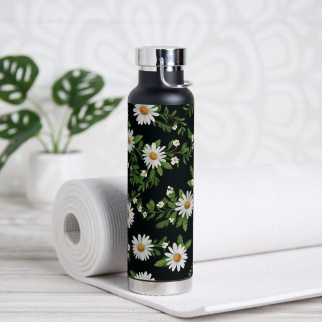 Bouteille D'eau Aquarelle sur noir (Yoga)