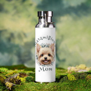 Bouteille D'eau Aquarelle Yorkie et couronne florale