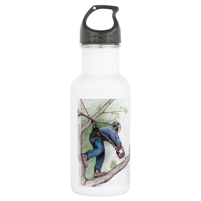 Bouteille D'eau Arboriste du chirurgien Arbre de bûcheron (Devant)