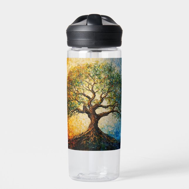 Bouteille D'eau Arbre de connaissances - Peinture à l'huile (Extérieur)