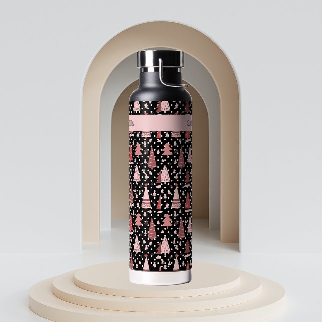 Bouteille D'eau Arbre de Noël rose personnalisé (Créateur téléchargé)