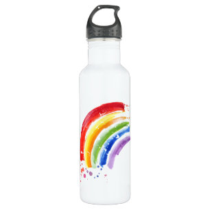 Bouteille D'eau Arc-en-ciel en aquarelle