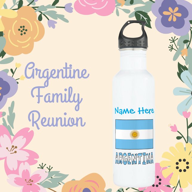 Bouteille D'eau Argentine Drapeau bleu Personnalisation (Créateur téléchargé)