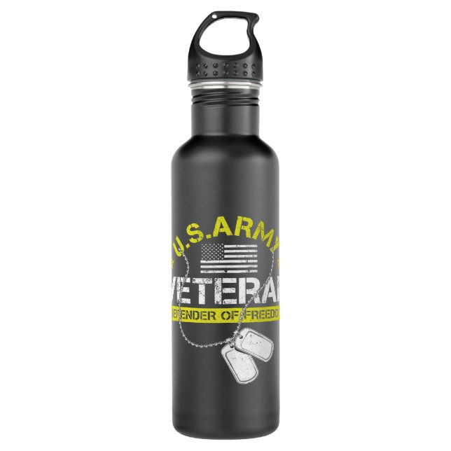 Bouteille D'eau Armée américaine Fière Armée de terre Cadeaux vété (Devant)