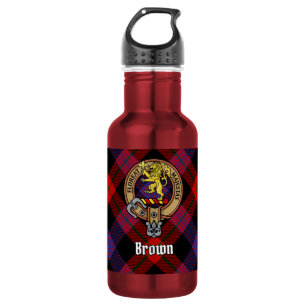 Bouteille D'eau Armoirie du clan Brown sur tartan