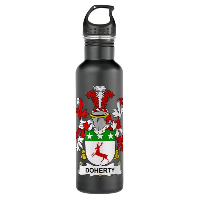 Bouteille D'eau Armoiries de Doherty Coton de famille Crest  (Devant)