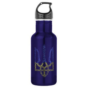 Bouteille D'eau Armoiries de l'Ukraine trident motif de la spirale