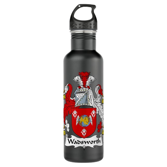 Bouteille D'eau Armoiries de Wadsworth Family Crest  (Devant)
