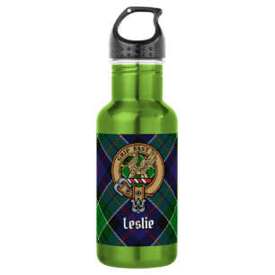 Bouteille D'eau Armoiries du clan Leslie sur tartan de chasse