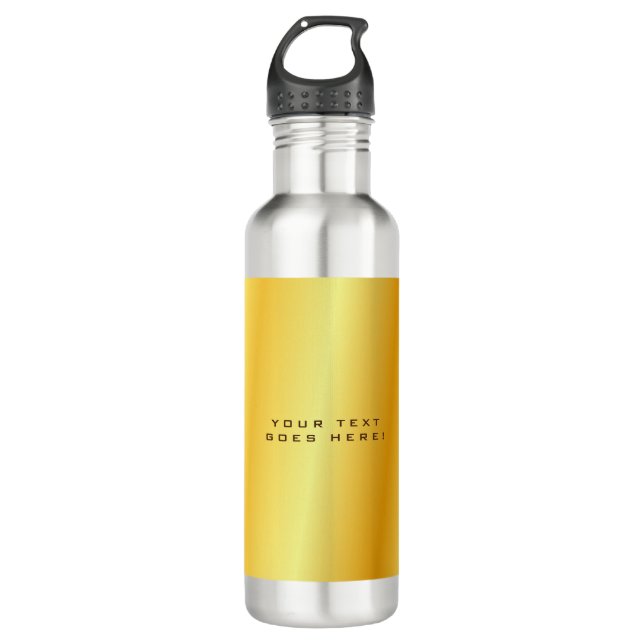 Bouteille D'eau Arrière - plan couleur or spécial unique clair (Devant)