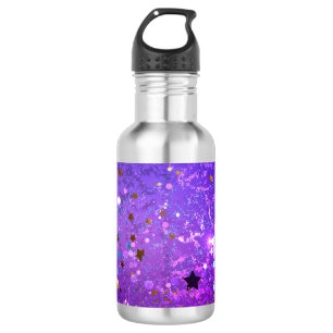 Bouteille D'eau Arrière - plan de feuille violet avec étoiles