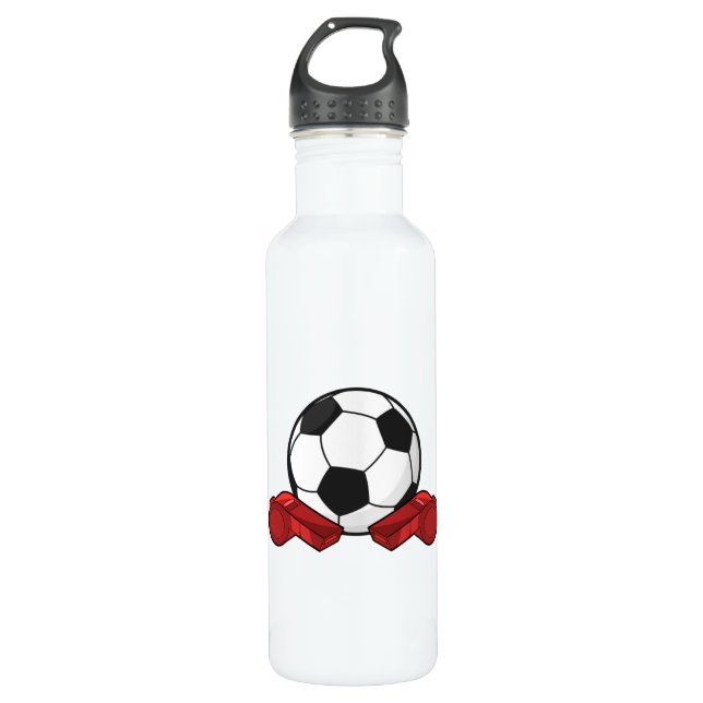 Bouteille D'eau Arrivée sifflet & balle de football (Devant)