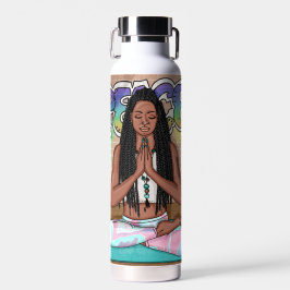 Bouteille D'eau Art urbain | Jolie femme faisant la méditation