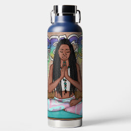 Bouteille D'eau Art urbain | Jolie femme faisant la méditation