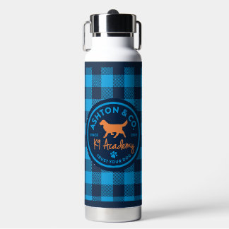 Bouteille D'eau Ashton & Co. K9 Academy Blue Plaid Water Bottle