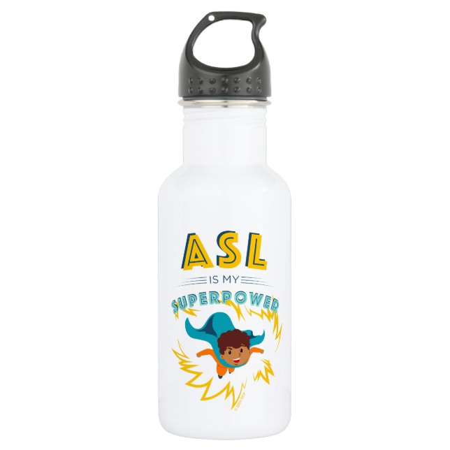 Bouteille D'eau ASL est ma superpuissance (Devant)