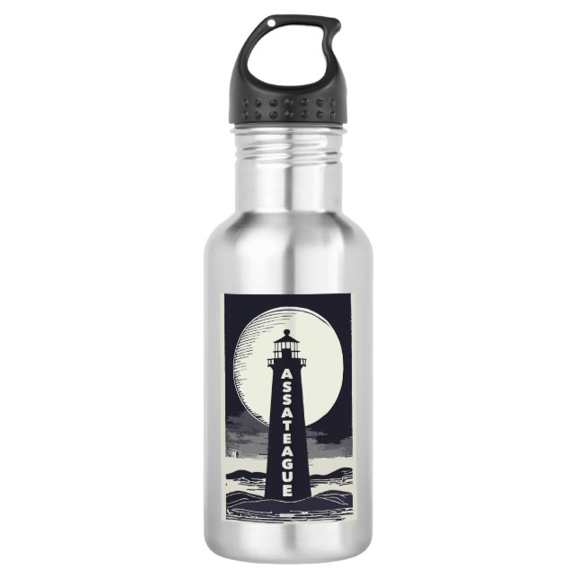 Bouteille D'eau Assateague Lighthouse Virginia Moon (Devant)