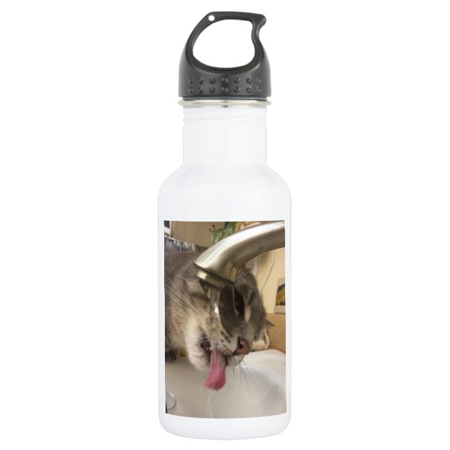Bouteille d'eau assoiffée de chat (Devant)