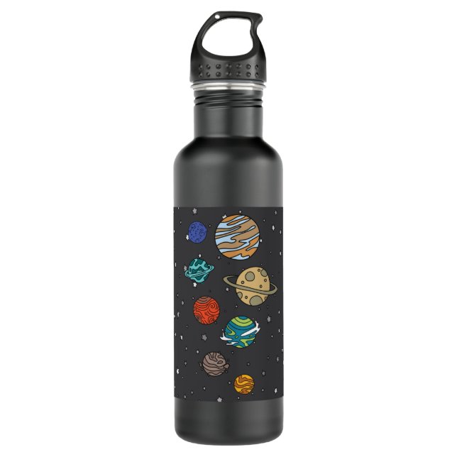 Bouteille D'eau Astronomie Système Solaire Planètes Univers (Devant)