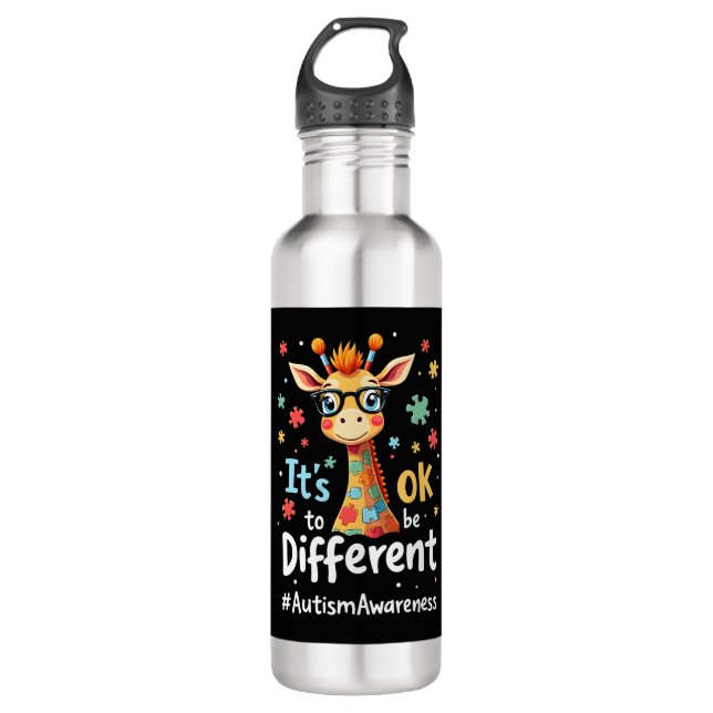 Bouteille D'eau Autism Awareness Cute Giraffe Animal Its Ok To Be  (Devant)