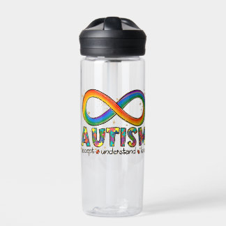 Bouteille D'eau Autisme Symbole Infini Accepter, Comprendre, Amour