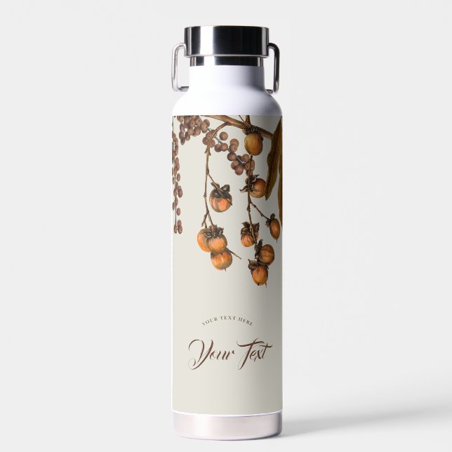 Bouteille D'eau Automne Feuillage Feuille Texte personnalisé (Avant)