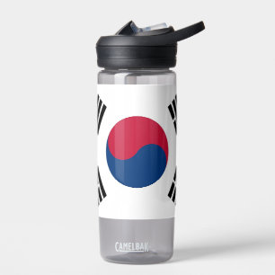 Bouteille d'eau avec drapeau de la Corée du Sud