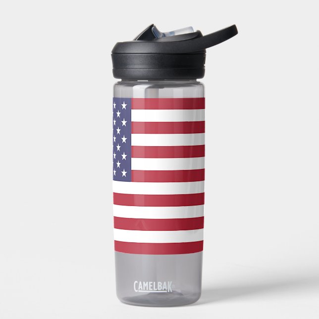 Bouteille d'eau avec drapeau des États-Unis (Gauche)