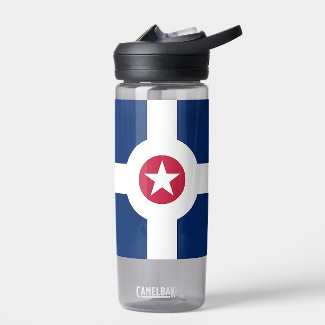 Bouteille d'eau avec drapeau d'Indianapolis, États (Gauche)