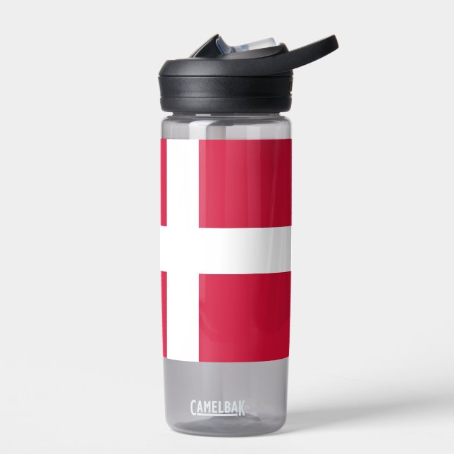 Bouteille d'eau avec drapeau du Danemark (Gauche)