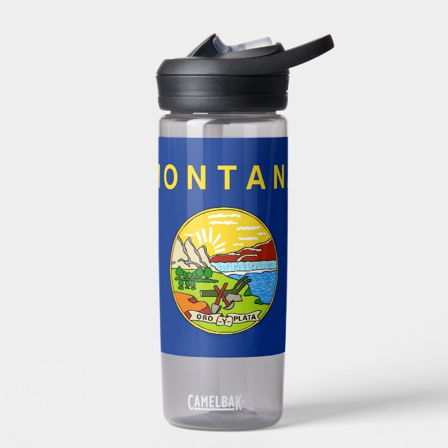 Bouteille d'eau avec drapeau du Montana, États-Uni (Gauche)