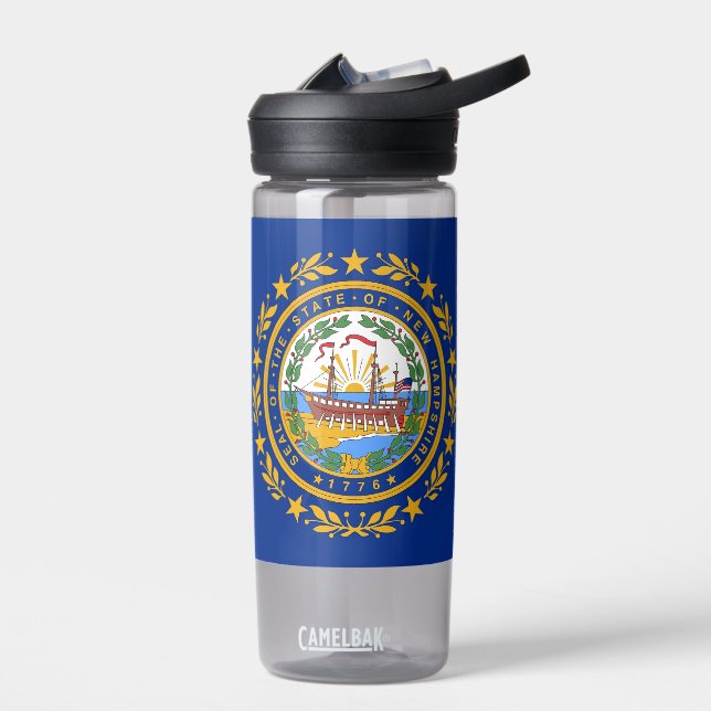 Bouteille d'eau avec drapeau du New Hampshire, Éta (Gauche)